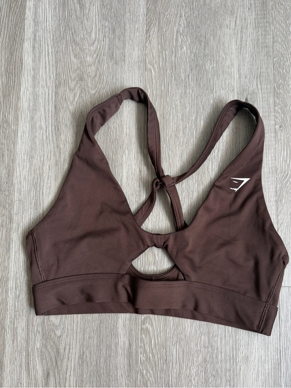 Gymshark Chocolate Brown Keyhole Tie-Back Sports Bra